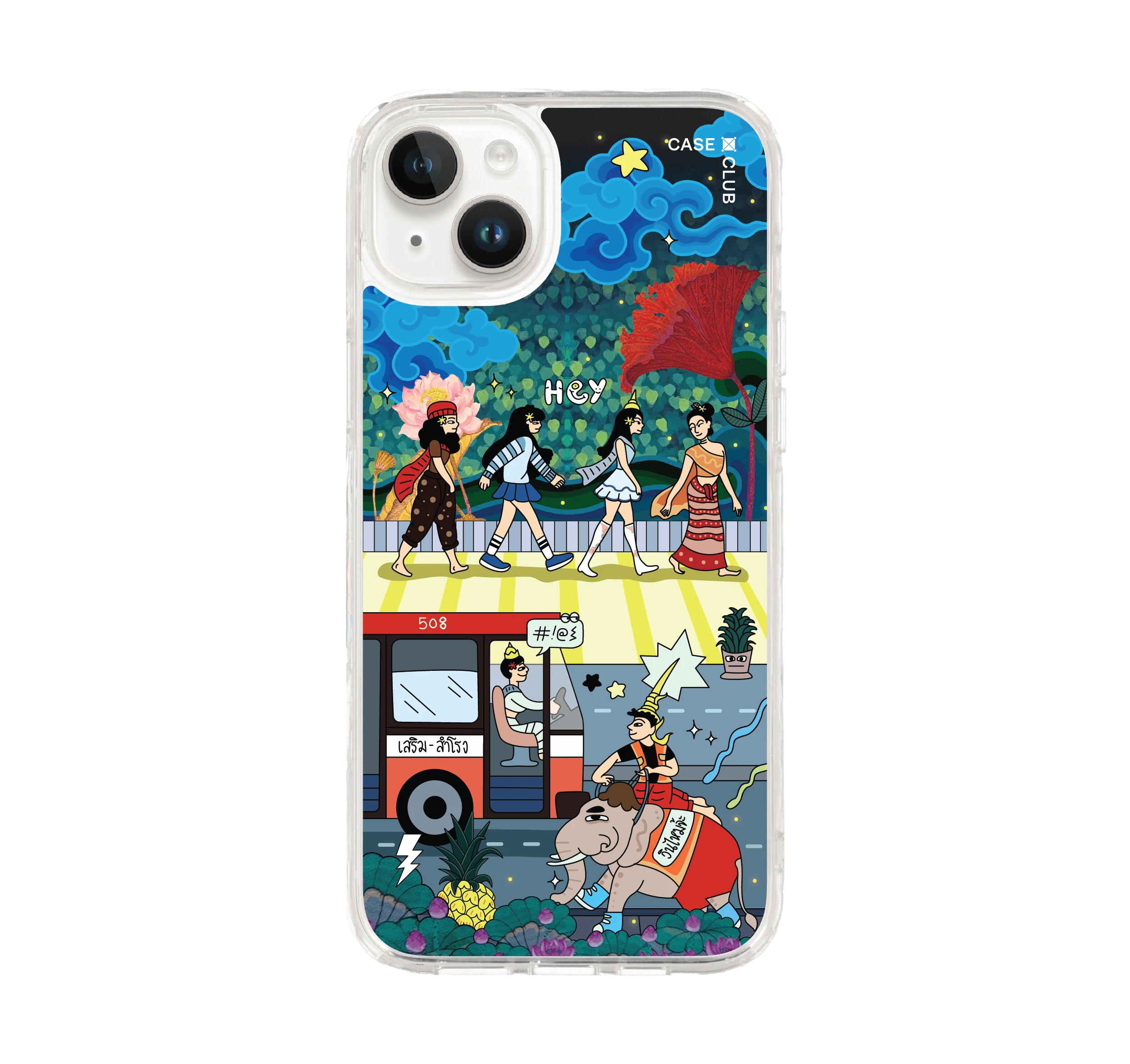 iphone 14 plus clear case thai cross the road